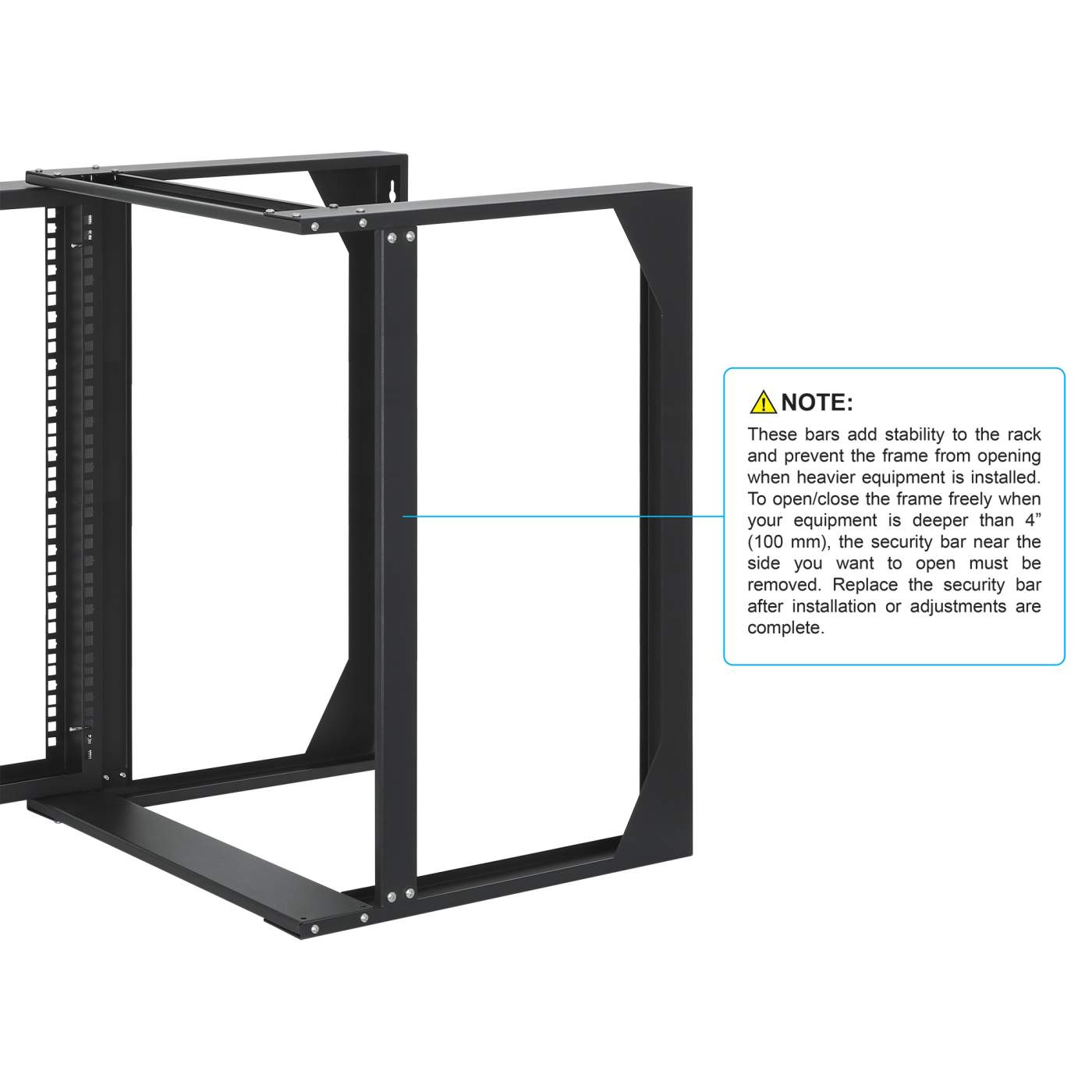 Rack abierto de 19" para montaje en pared, 2 postes, 12U Image 8