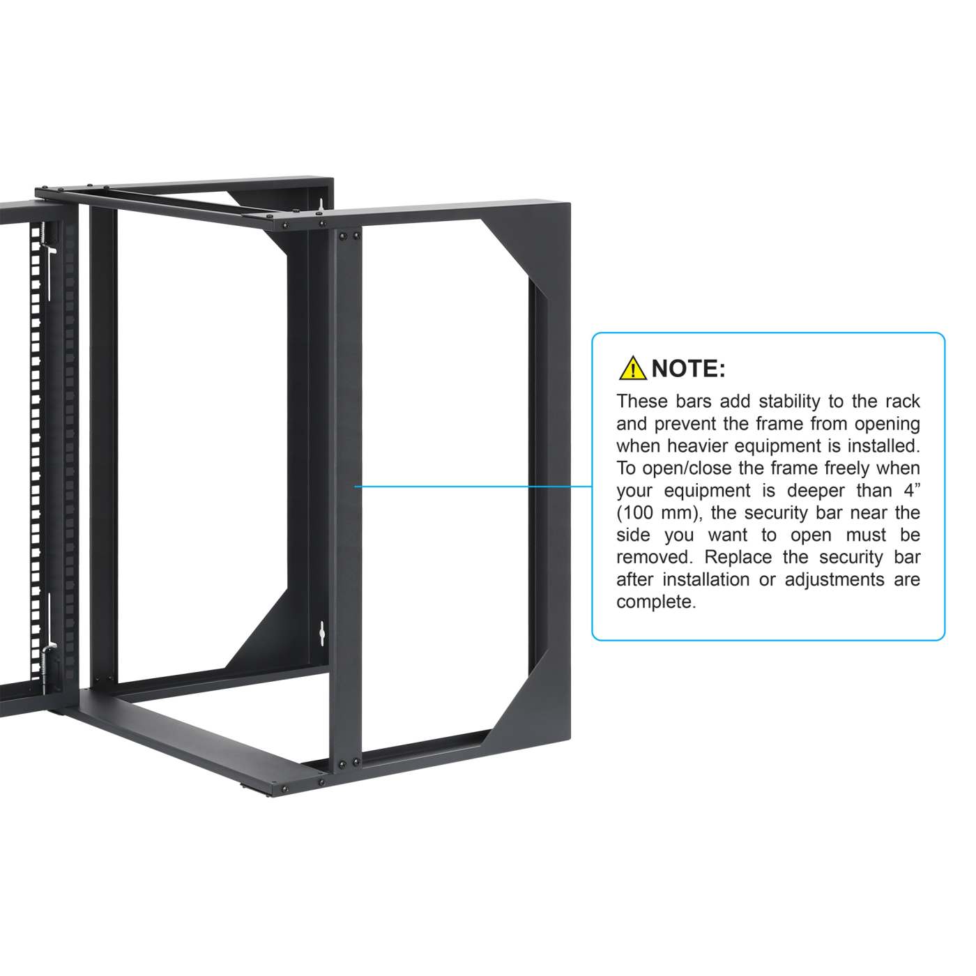 Rack abierto de 19" para montaje en pared, 2 postes, 12U Image 8