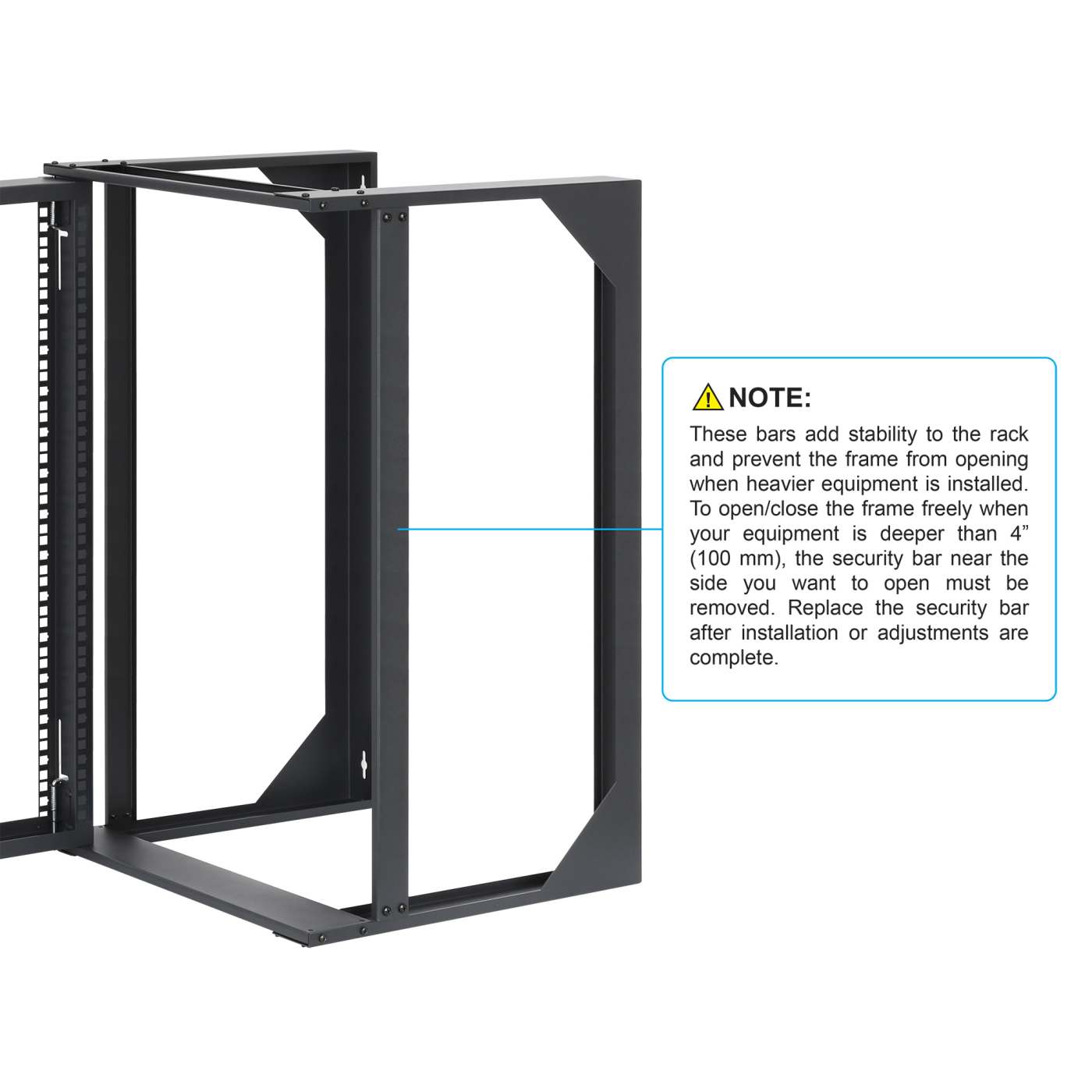 Rack abierto de 19" para montaje en pared, 2 postes, 15U Image 8