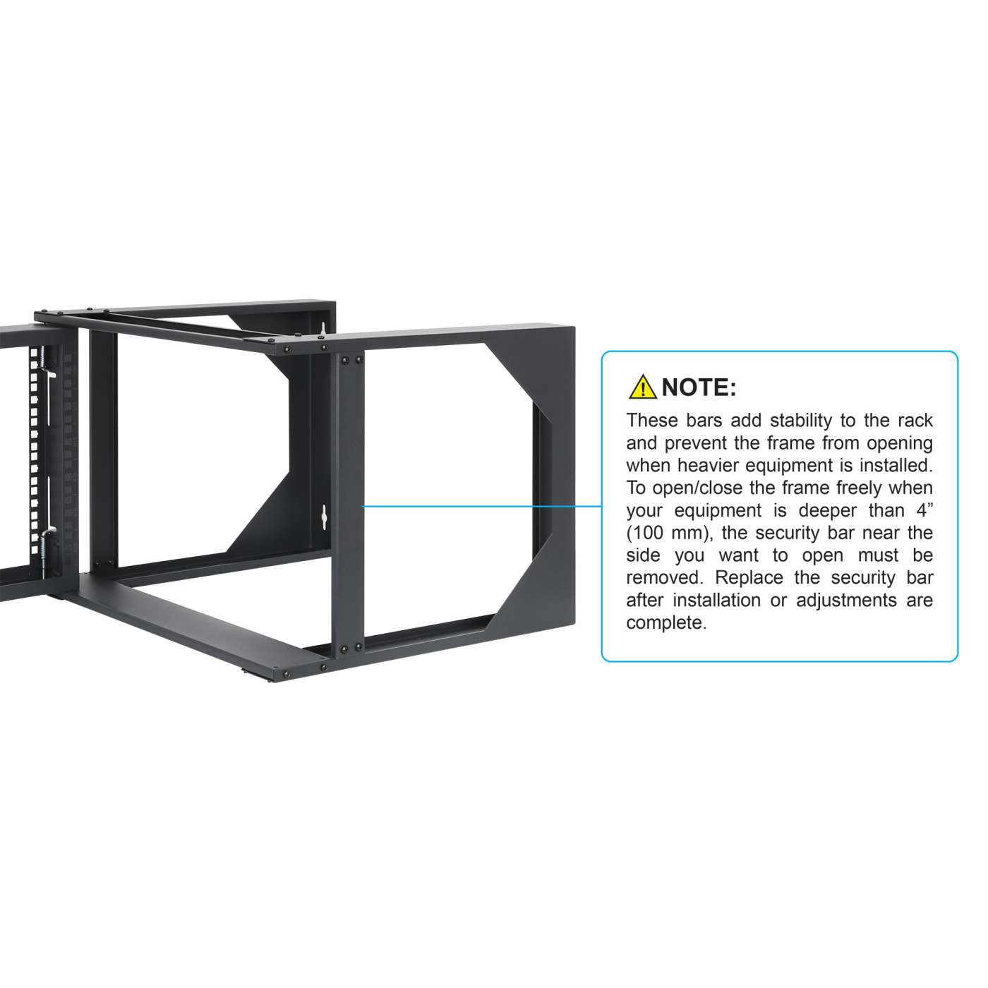 Rack abierto de 19" para montaje en pared, 2 postes, 6U Image 8