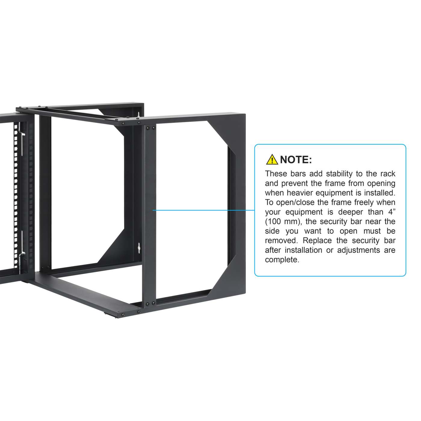 Rack abierto de 19" para montaje en pared, 2 postes, 9U Image 8