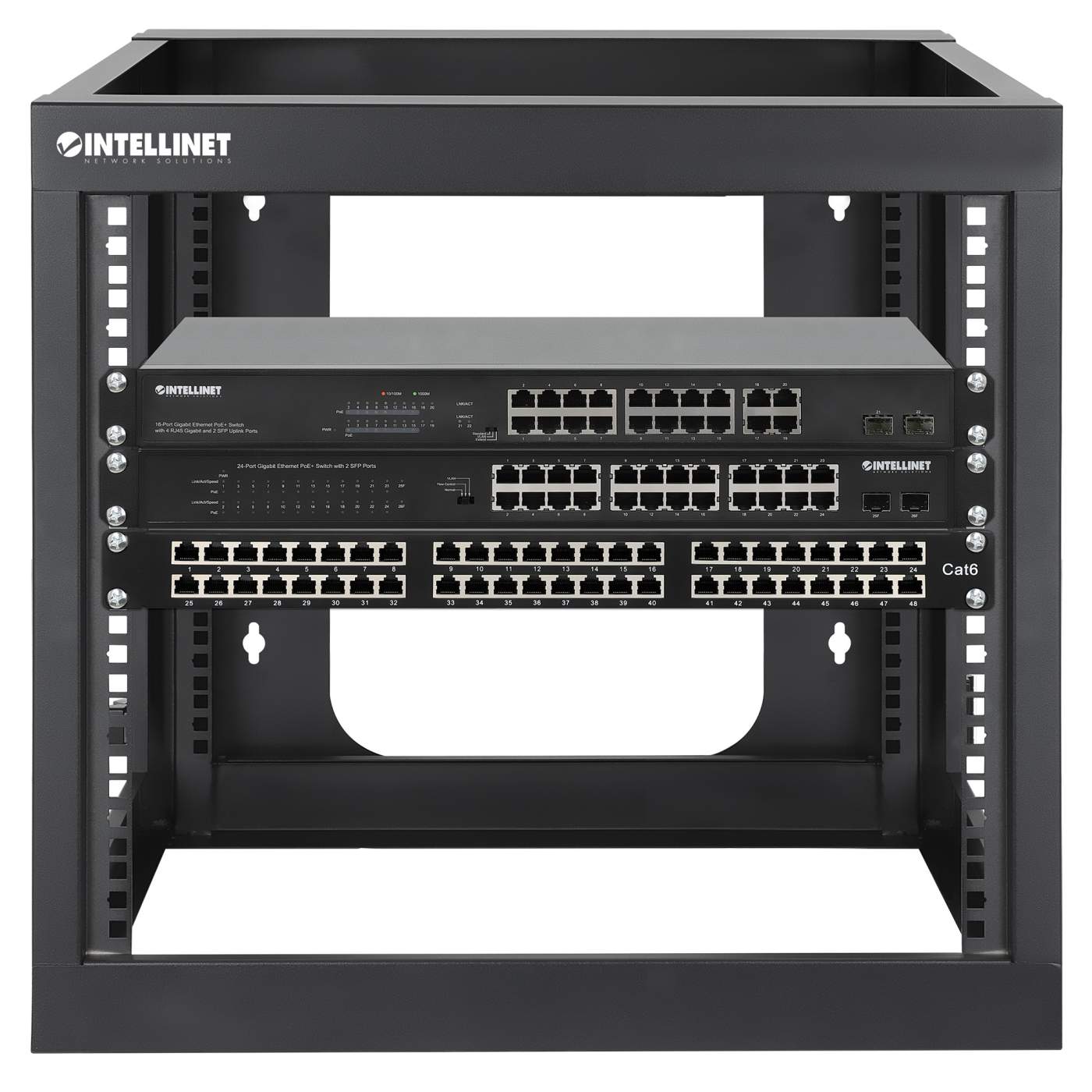Rack abierto de 19" para montaje en pared, 4 postes, 9U Image 8