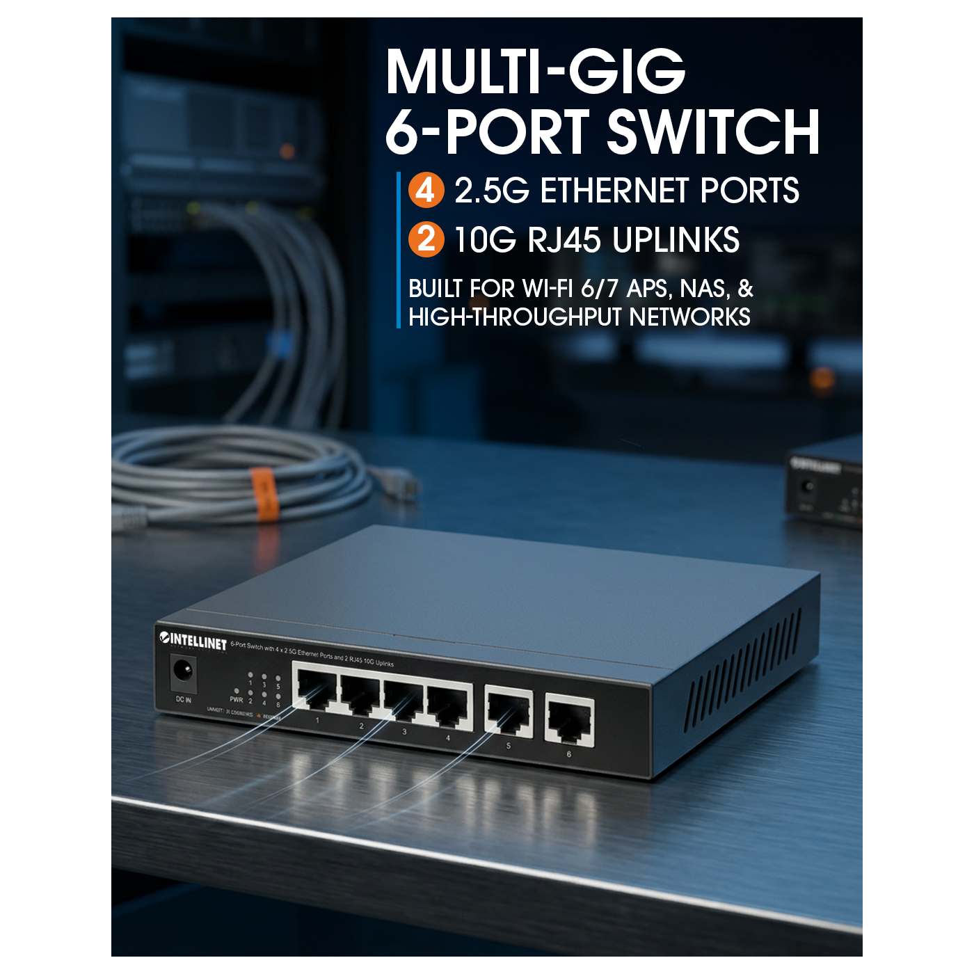 Switch de 6 puertos con 4 puertos Ethernet de 2.5 G y 2 enlaces ascendentes RJ45 de 10 G Image 9