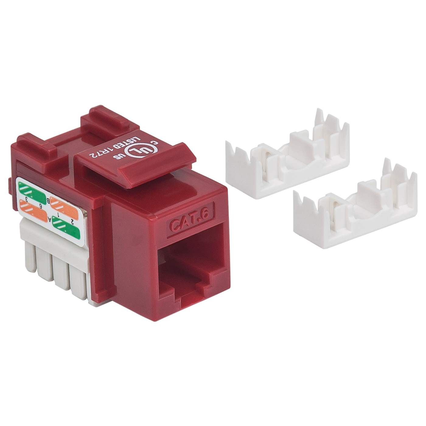 Enchufe Keystone perforado Cat6, rojo Image 3