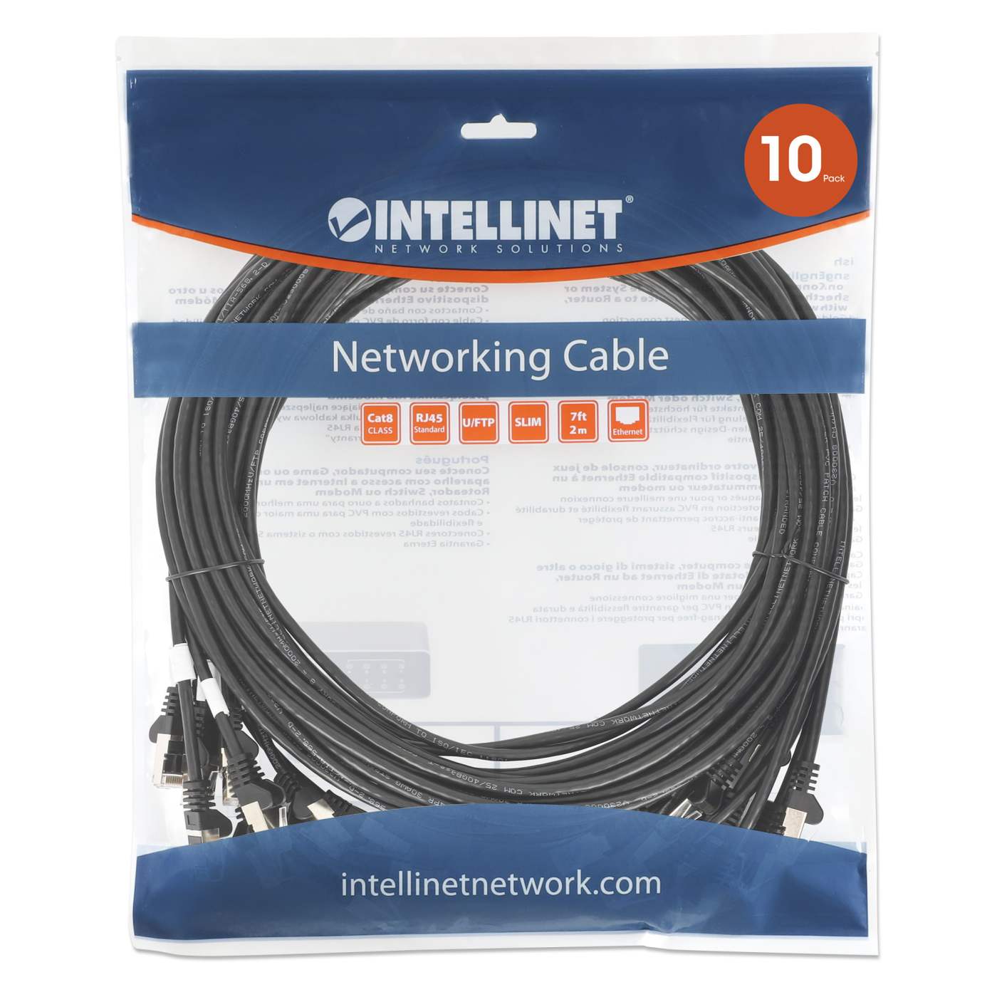 Paquete de 10 cables patch slim Cat8.1 U/FTP, 0.15 m, negro Image 8
