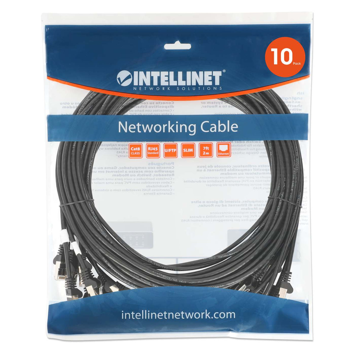 Paquete de 10 cables patch slim Cat8.1 U/FTP, 0.15 m, negro Image 8