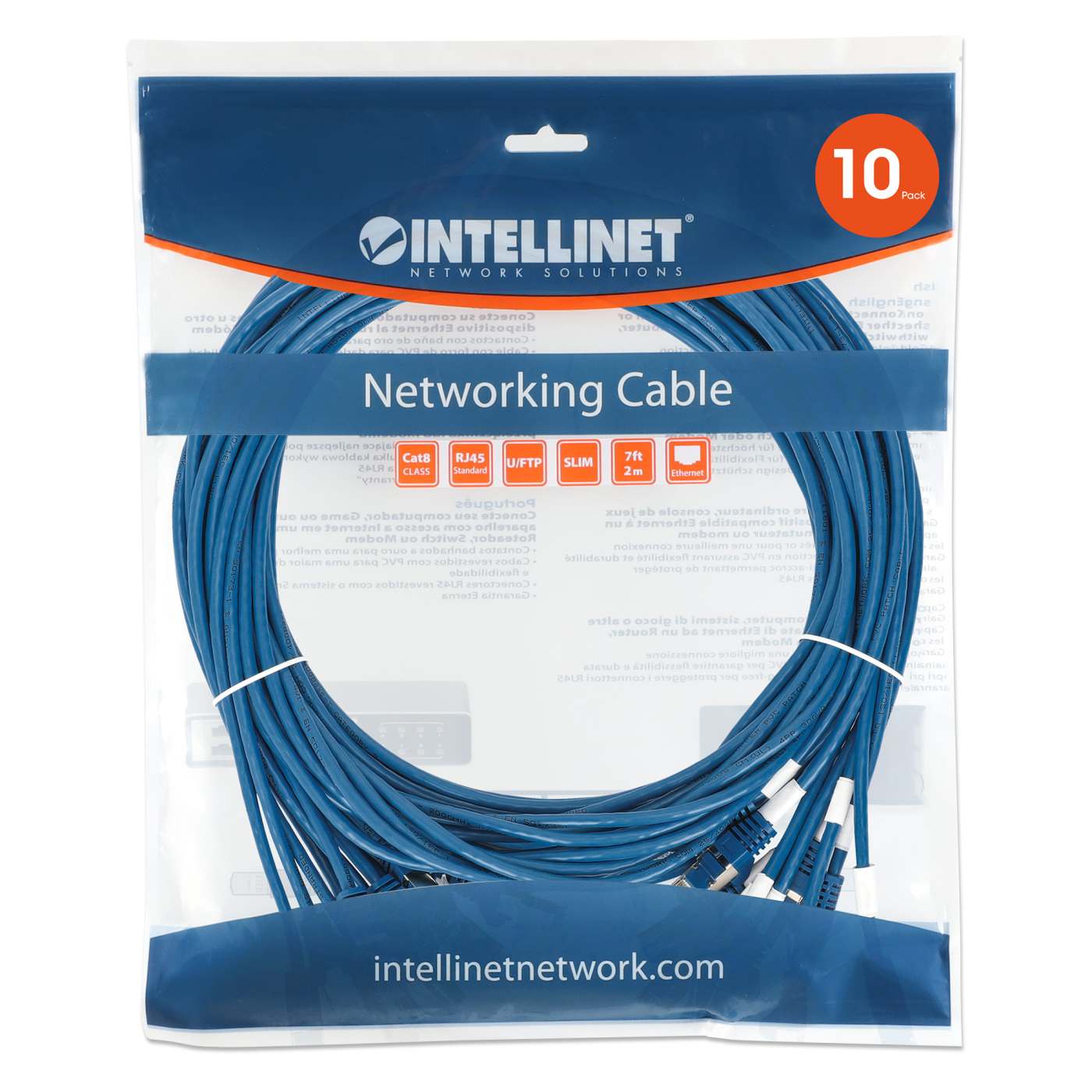 Paquete de 10 cables patch slim Cat8.1 U/FTP, 0.15 m, azul Image 8