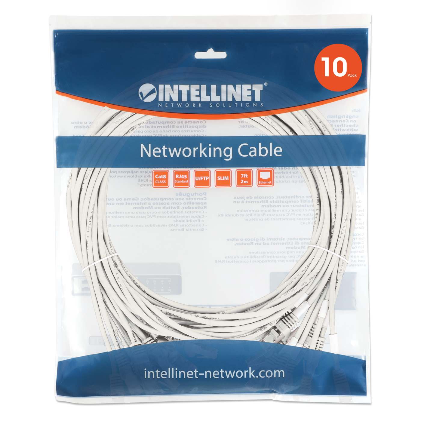 Paquete de 10 cables patch slim Cat8.1 U/FTP, 0.15 m, blanco Image 8