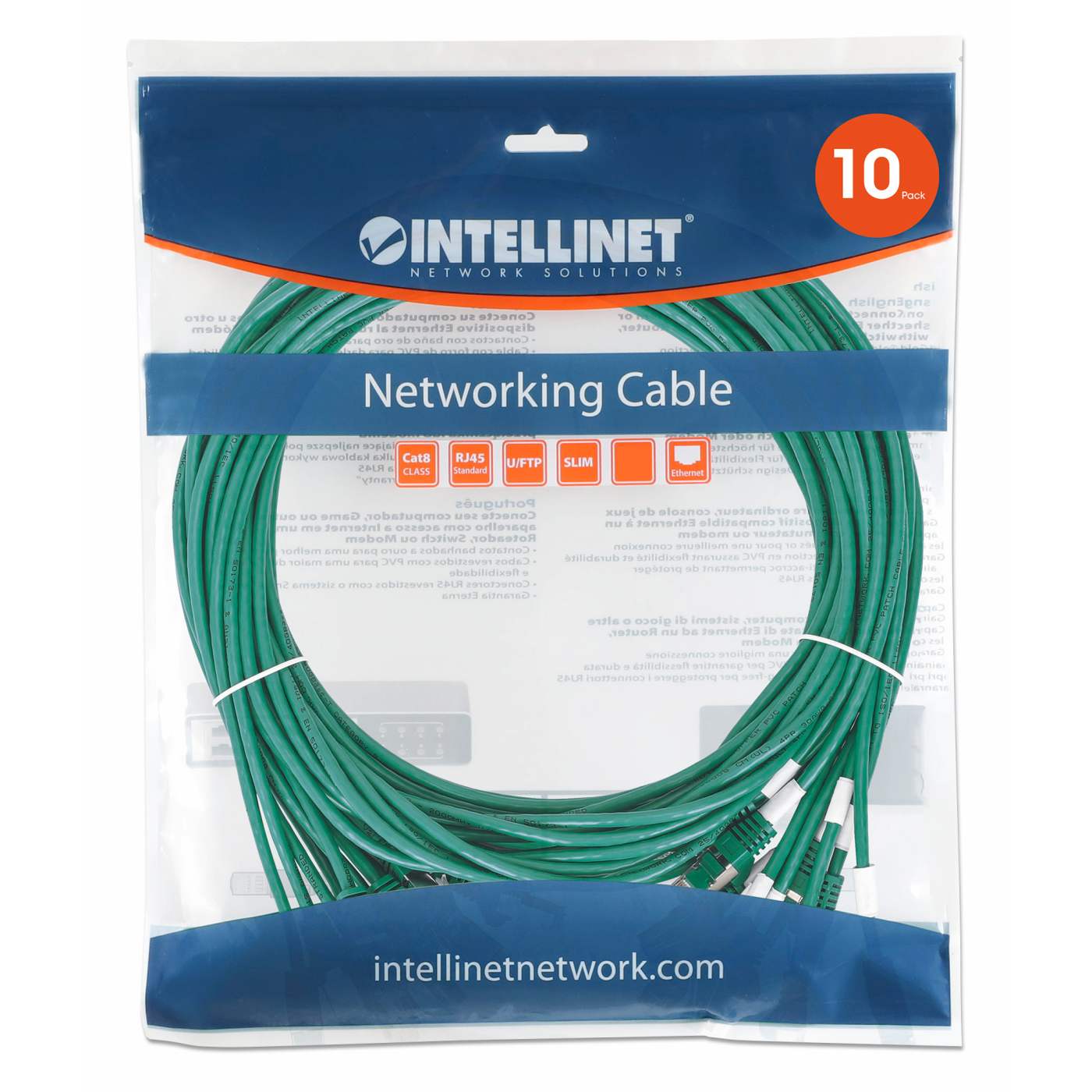 Paquete de 10 cables patch slim Cat8.1 U/FTP, 2 m, verde Image 8