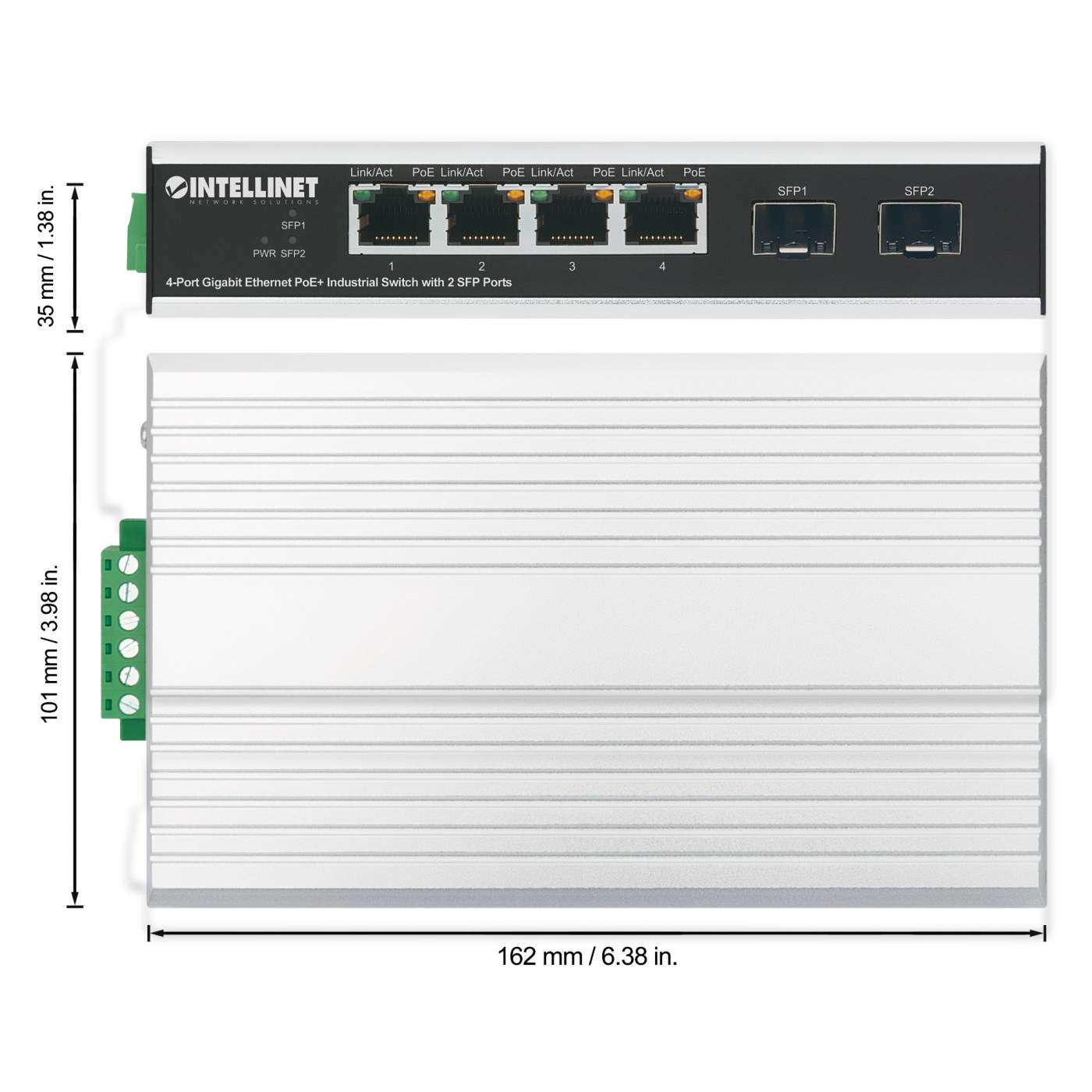 Switch industrial PoE+ con 4 puertos Gigabit Ethernet + 2 SFP Image 7