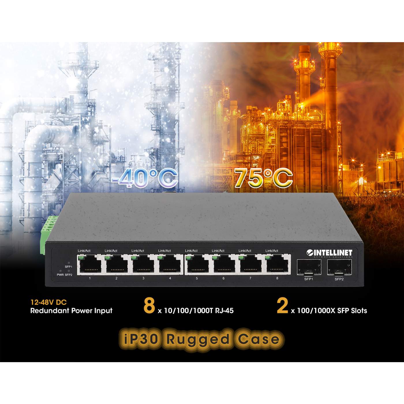 Switch Industrial con 8 puertos Gigabit Ethernet y 2 SFP Image 11