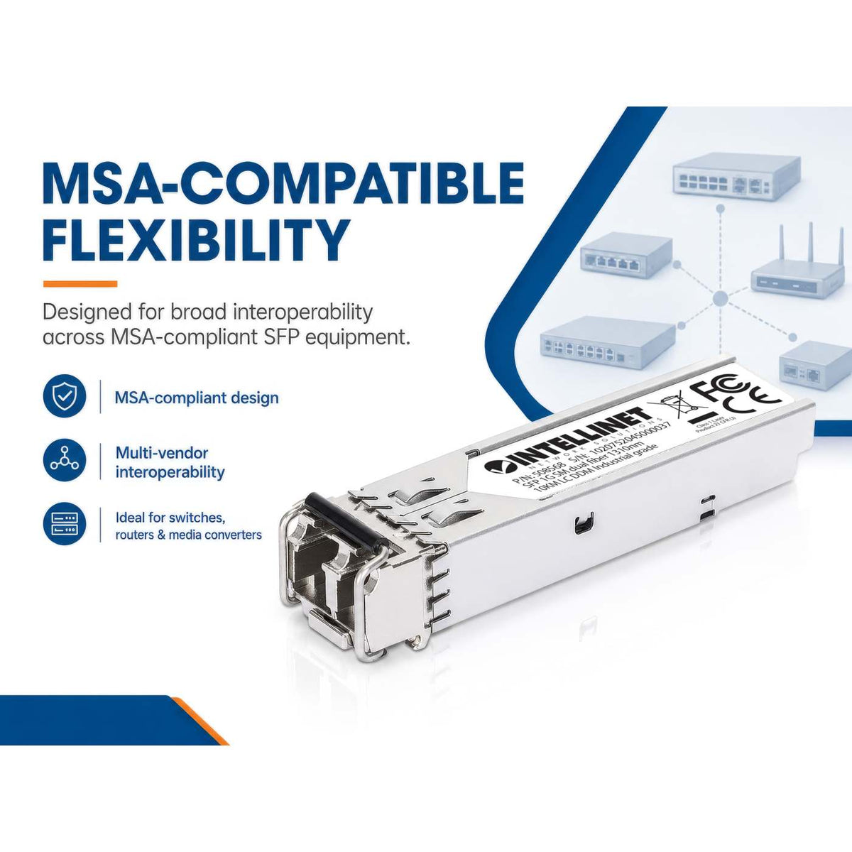 Módulo transceptor óptico SFP de fibra Gigabit industrial Image 9
