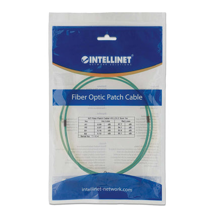 Cable de fibra óptica de 0.5 m LC a LC UPC, 2.0 mm, dúplex, OFNR, OM4 multimodo, Aqua Image 5