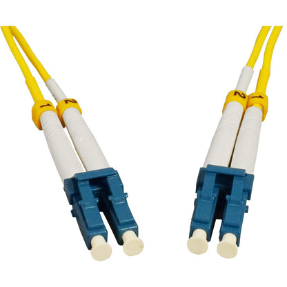 Cable de fibra óptica de 0,5 m LC a LC UPC, 2.0 mm, dúplex, OFNR, con una vía de propagación BIF, amarillo Image 3