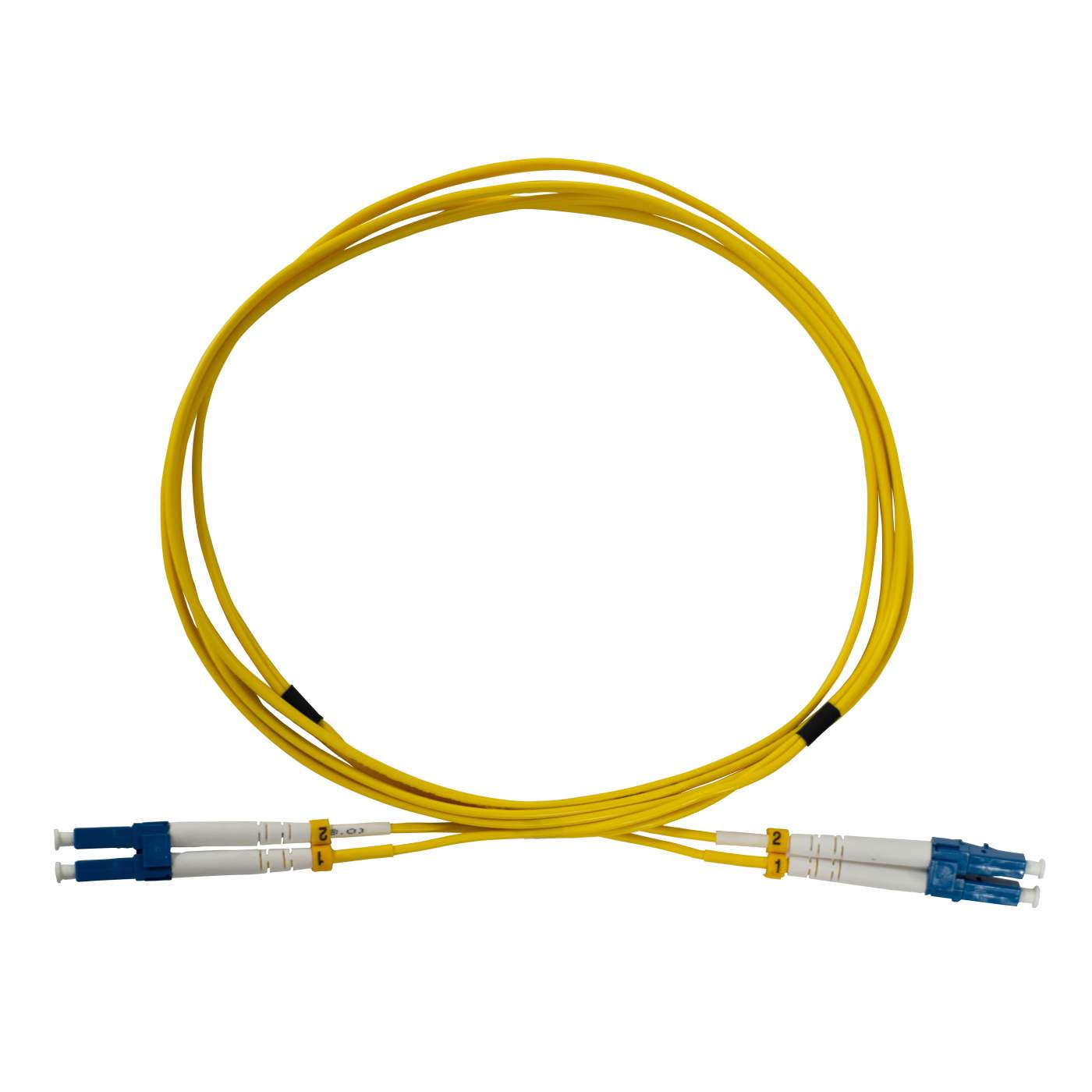 Cable de fibra óptica de 0,5 m LC a LC UPC, 2.0 mm, dúplex, OFNR, con una vía de propagación BIF, amarillo Image 4