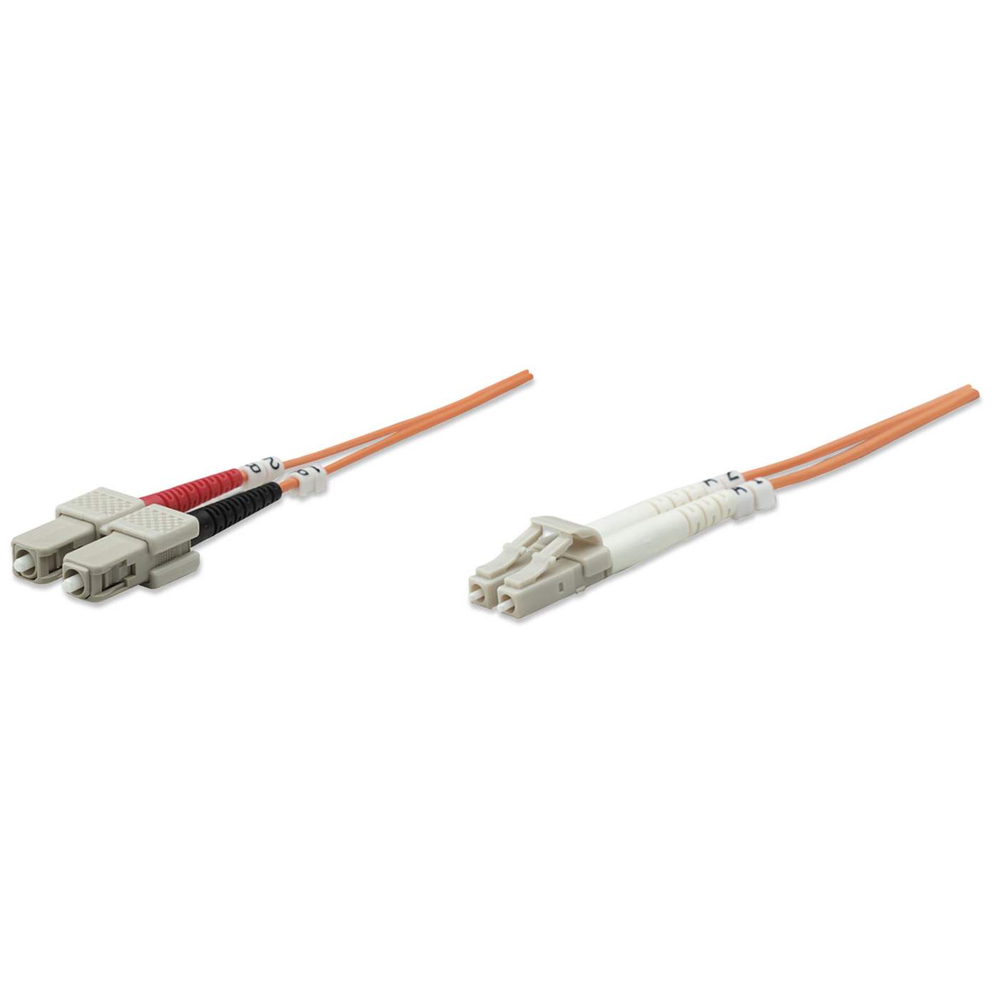Cable de conexión de fibra óptica LC a SC UPC de 1 m, 3,0 mm, dúplex, LSZH, OM1 multimodo, naranja Image 1
