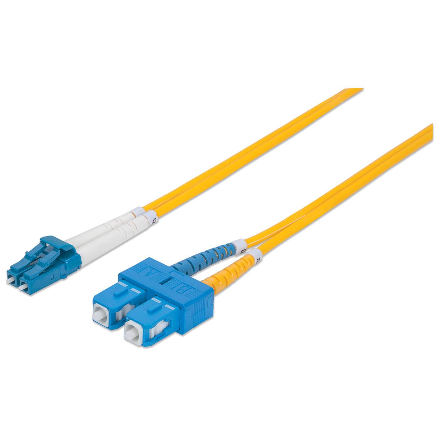 Cable de fibra óptica de 10 m LC a SC UPC, 3.0 mm, dúplex, LSZH, monomodo OS2, amarillo Image 1