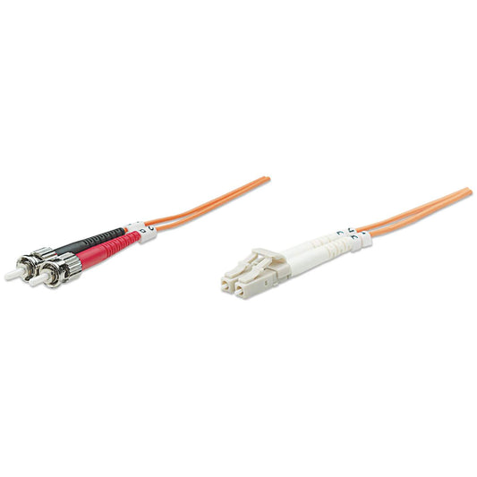 Cable de conexión de fibra óptica LC a ST UPC de 10 m, 3.0 mm, dúplex, LSZH, OM1 multimodo, naranja Image 1