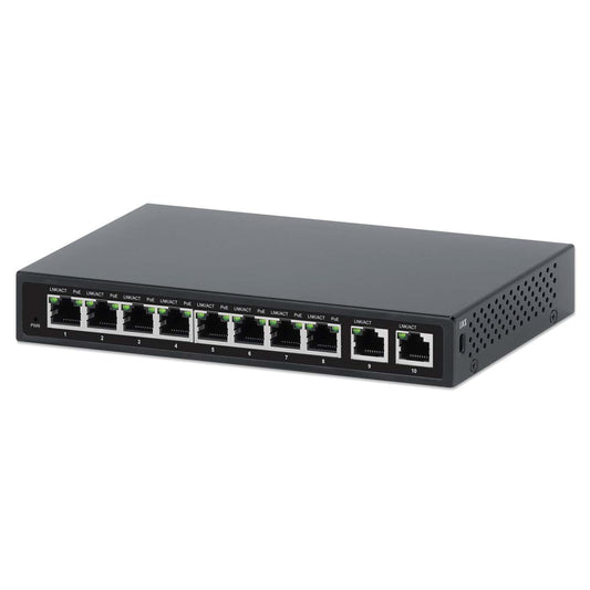 Switch Gigabit con 8 puertos PoE+ y 2 puertos RJ45 de enlace ascendente Image 1