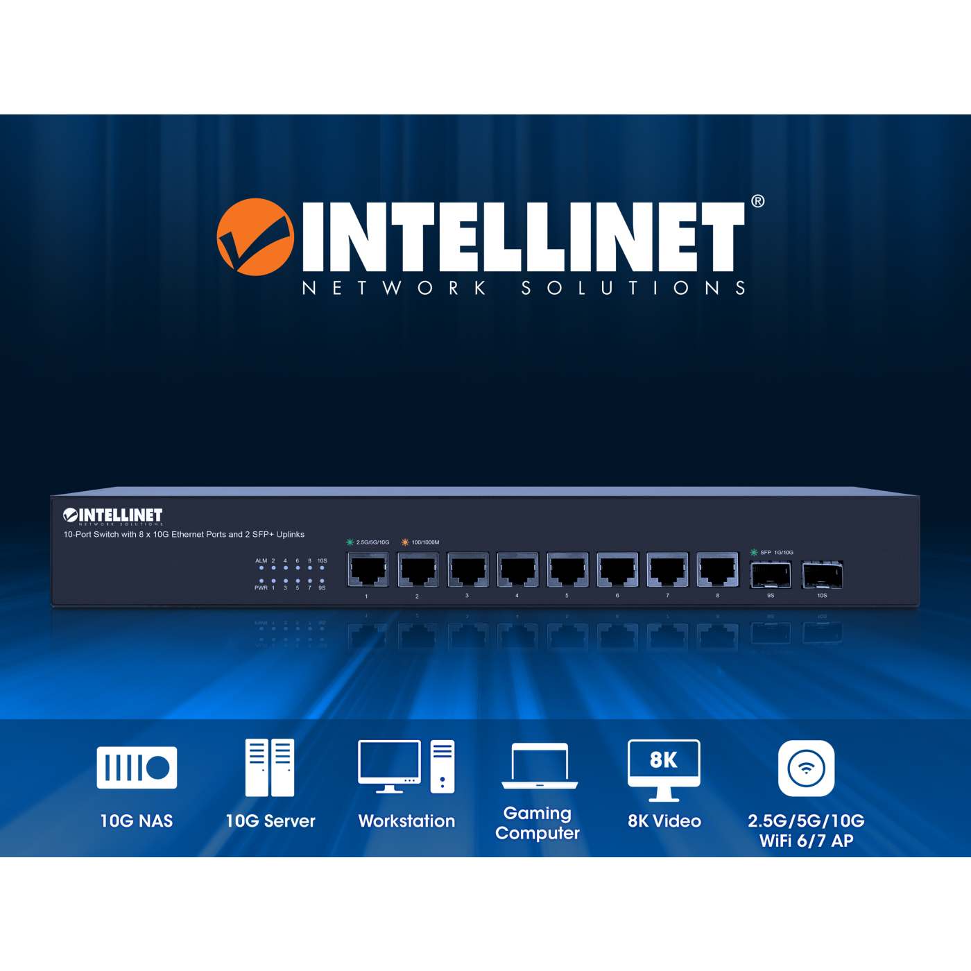 Switch de 10 puertos con 8 puertos 10Gb Ethernet y 2 enlaces ascendentes SFP+ Image 9