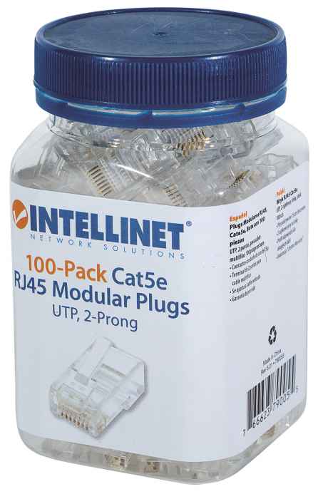 Paquete de 100 conectores modulares Cat5e RJ45 Packaging Image 2