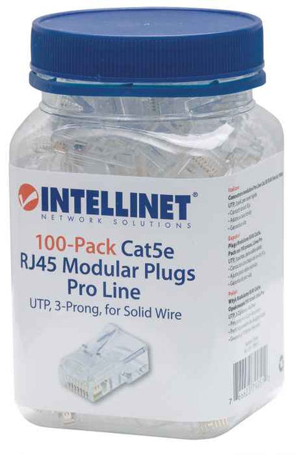 PLUG RJ45 CAT5E SOLIDO UTP BOTE 100 PZAS ORO 50-MICRAS PRO Packaging Image 2