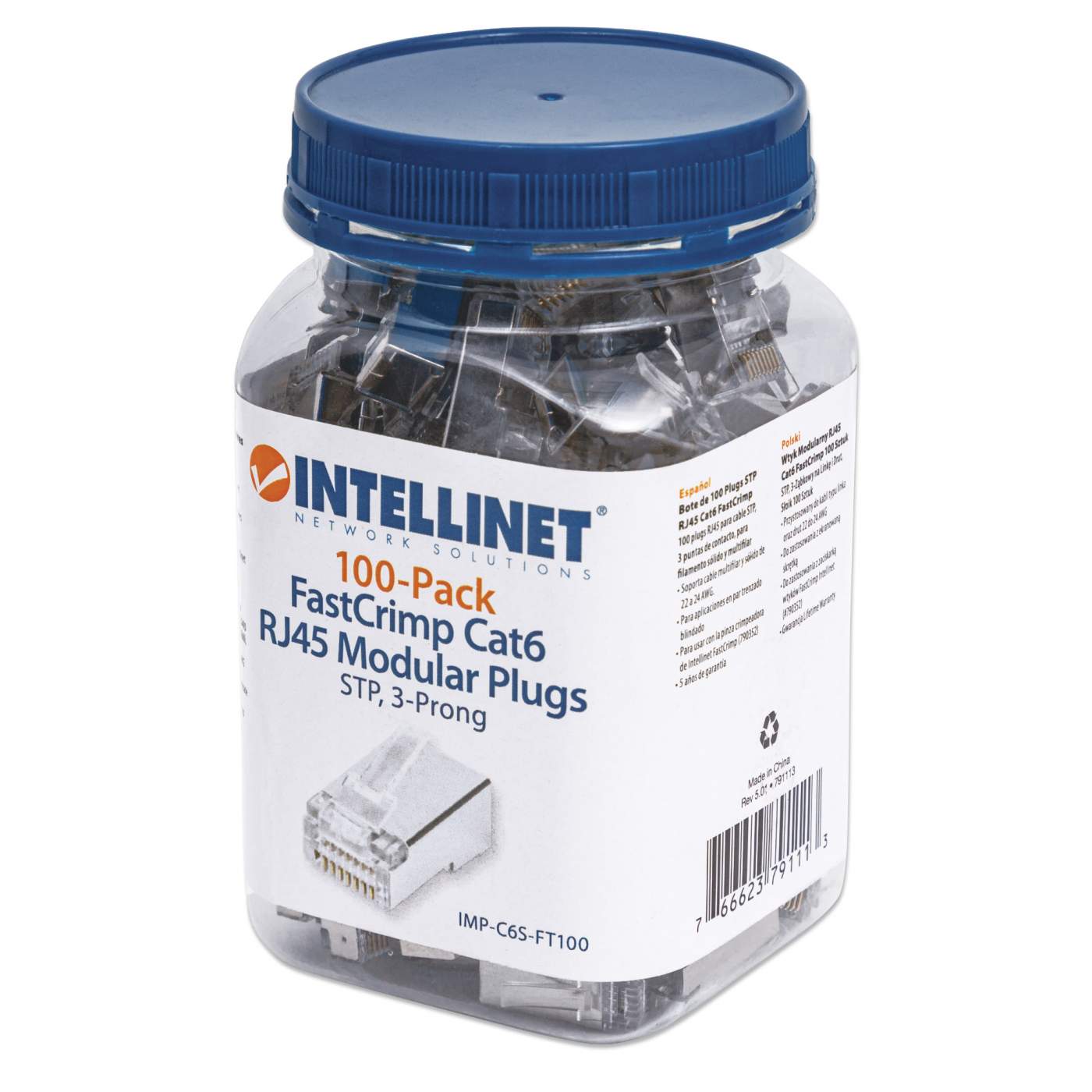Bote de 100 Plugs STP RJ45 Cat6 FastCrimp Packaging Image 2