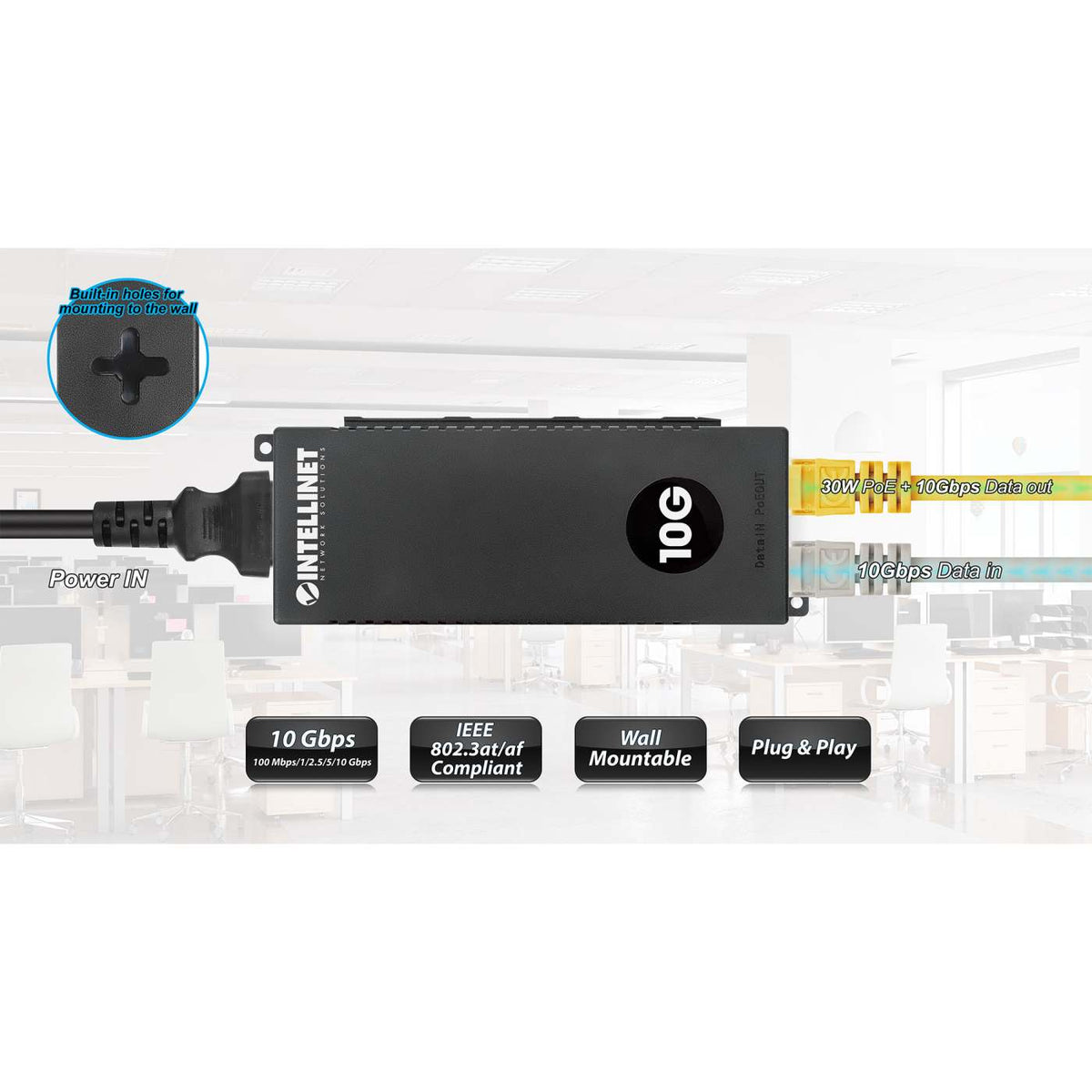 Inyector PoE+ de alta potencia 10G 30W Image 8