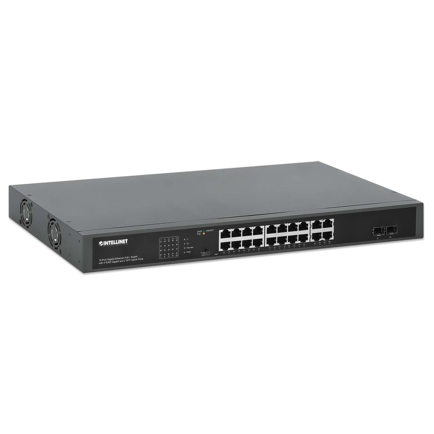 Switch Gigabit con 16 puertos PoE+, 4 puertos de cobre y 2 puertos SFP Image 3