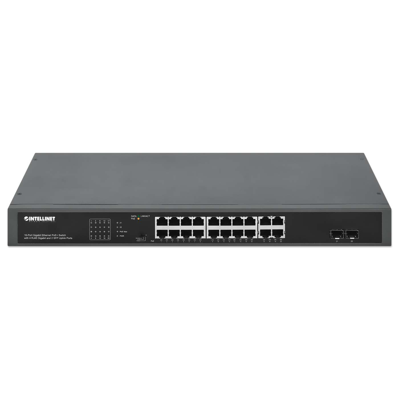 Switch Gigabit con 16 puertos PoE+, 4 puertos de cobre y 2 puertos SFP Image 4