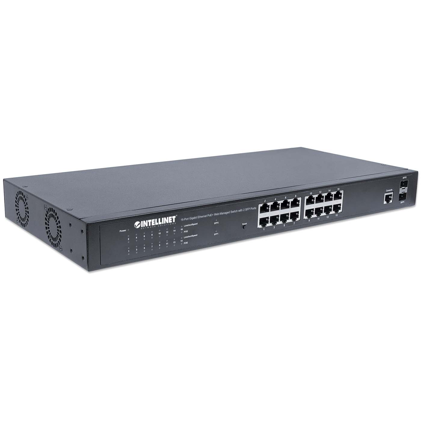 Switch Administrable Gigabit Ethernet de 16 puertos PoE+ con 2 puertos SFP Image 3