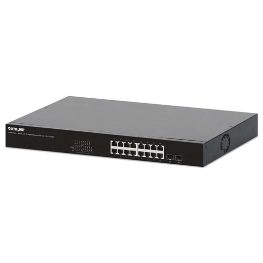 Switch PoE++ de 18 puertos con 16 puertos Gigabit Ethernet y 2 enlaces ascendentes SFP Image 1