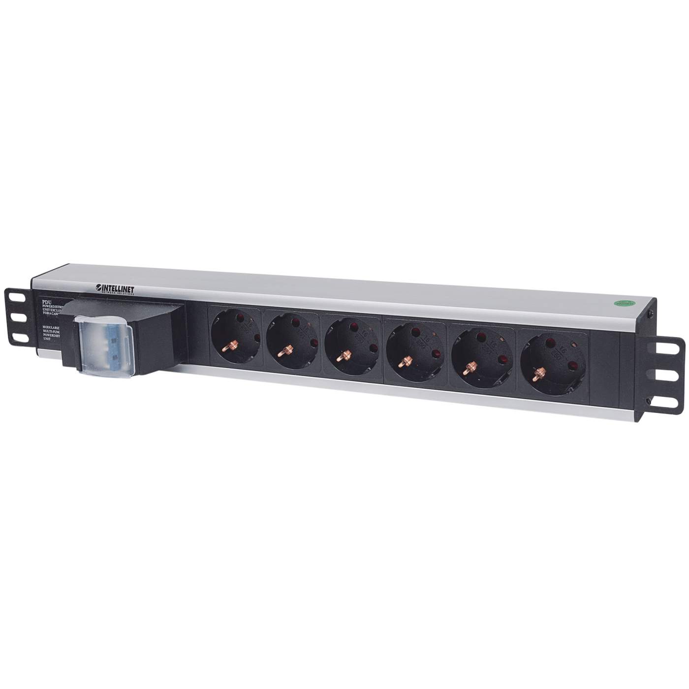 Barra multicontactos de 6 salidas para montaje en 1.5 U de rack de 19" - Enchufes Tipo Alemán  Image 1