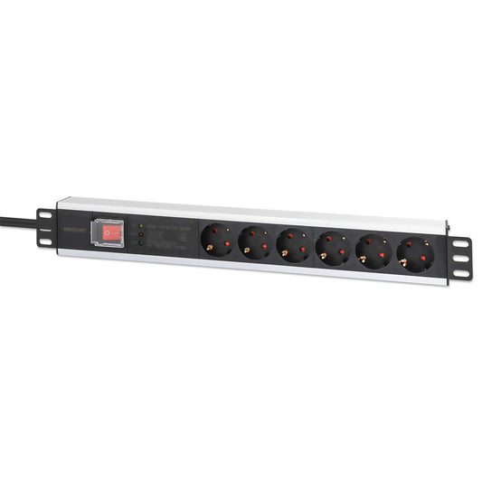 Barra multicontactos de 6 salidas para montaje en 1.5 U de rack de 19" - Enchufes Tipo Alemán  Image 1