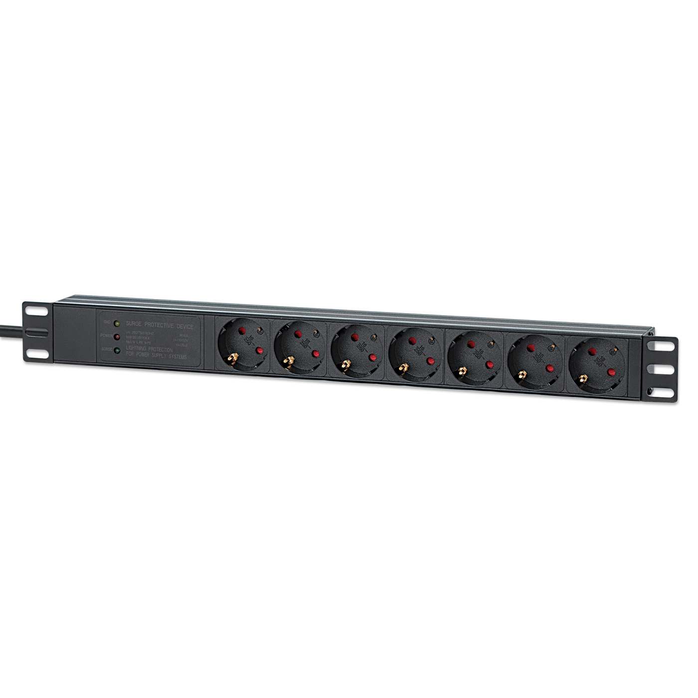 Unidad de distribución de energía (PDU) de 7 salidas para montaje en rack de 19" 1U / Protector de sobretensiones Image 1