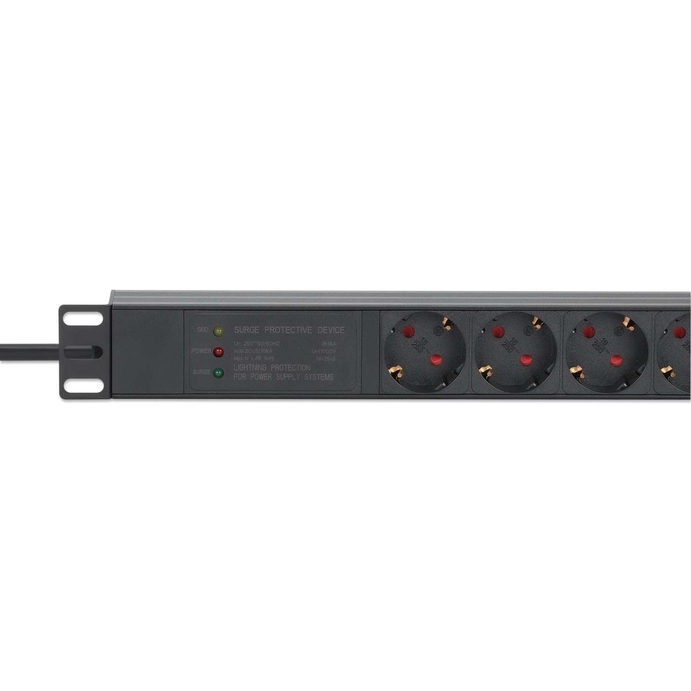 Unidad de distribución de energía (PDU) de 7 salidas para montaje en rack de 19" 1U / Protector de sobretensiones Image 5