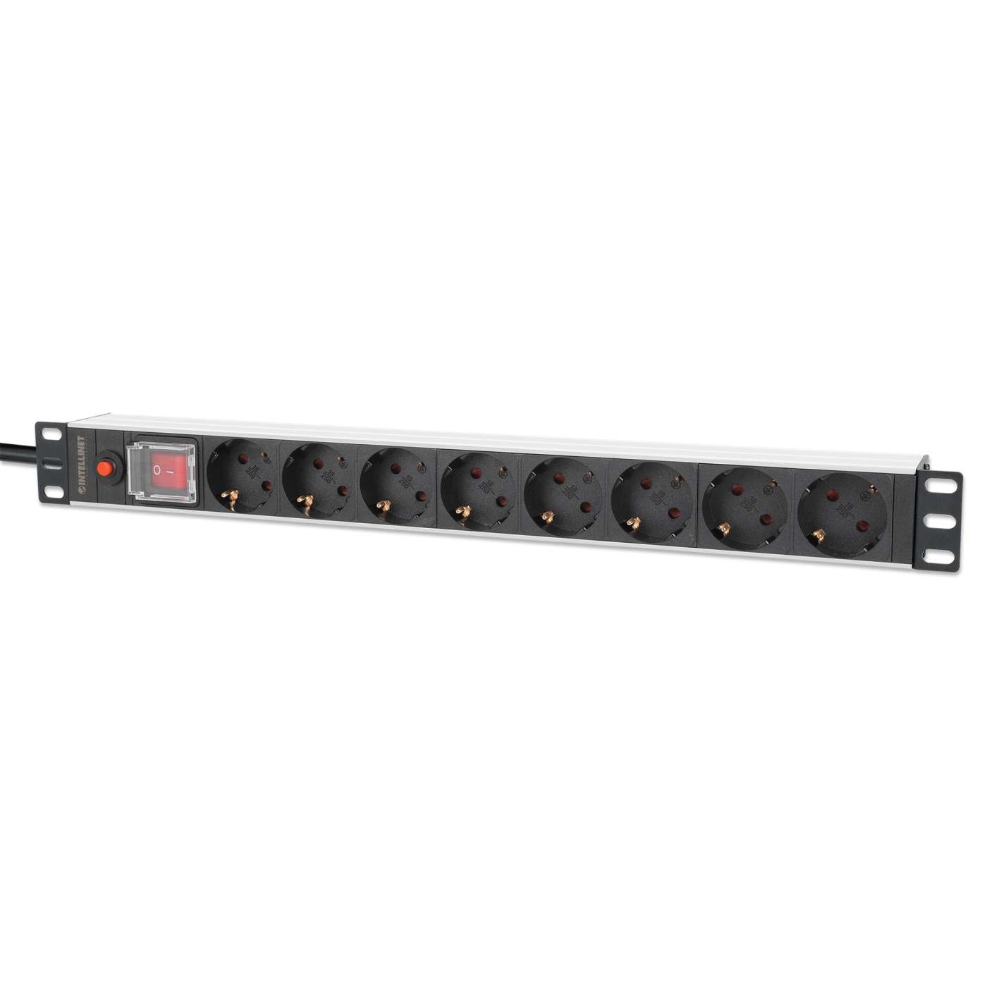 Barra multicontactos de 8 salidas para montaje en 1 U de rack de 19" - Enchufes Tipo Aleman Image 1