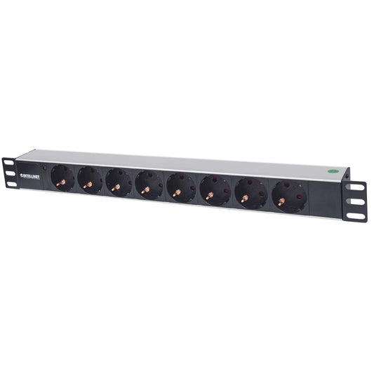 Barra multicontactos de 8 salidas para montaje en 1U de rack de 19" - Enchufes Tipo Aleman Image 1