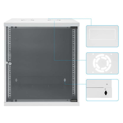 Programa básico de Gabinete de Pared de 19", 12 U, 400 mm, Profundo, Gris Image 9