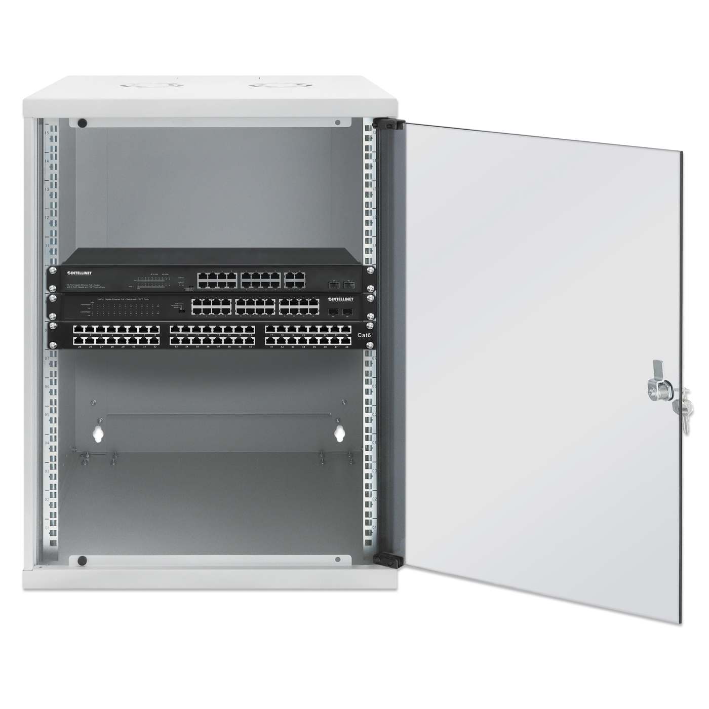Gabinete de red básico para montaje en pared 19", 15U, 400 mm. Profundidad, Gris Image 4