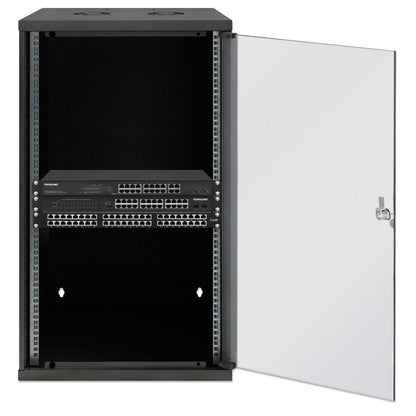 Gabinete de red básico para montaje en pared 19",  20U, 400 mm. Profundidad, Negro Image 4