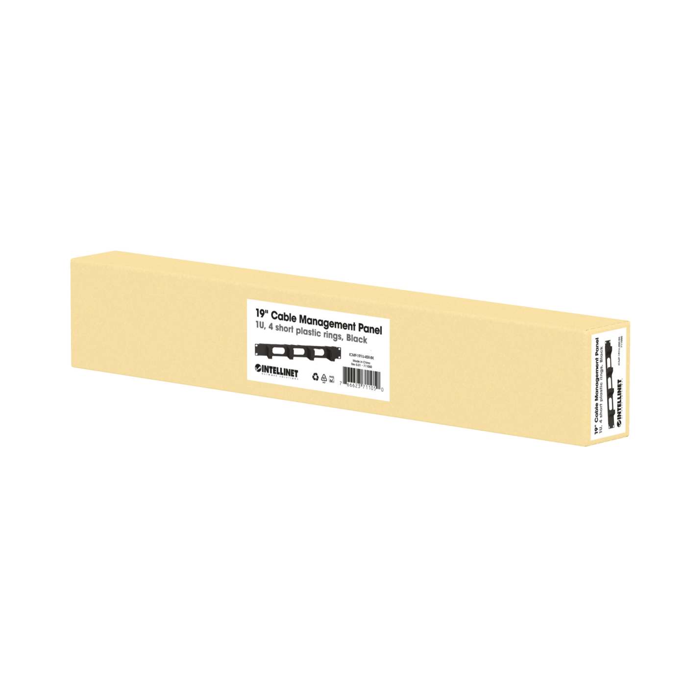 Organizador horizontal de cables 19", 4 anillos cortos Packaging Image 2