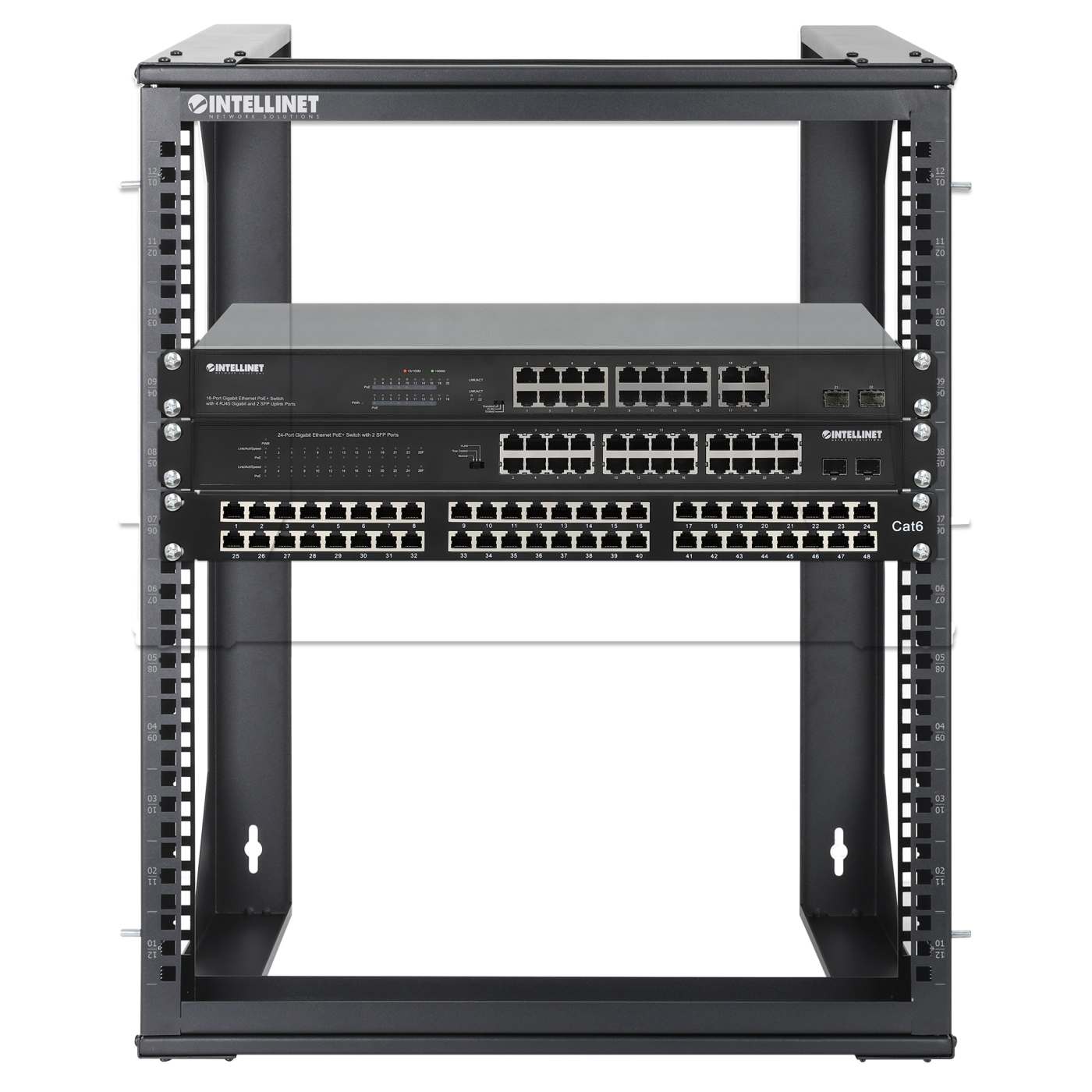 Rack abierto de 19" para montaje en pared, 2 postes, 12U Image 7
