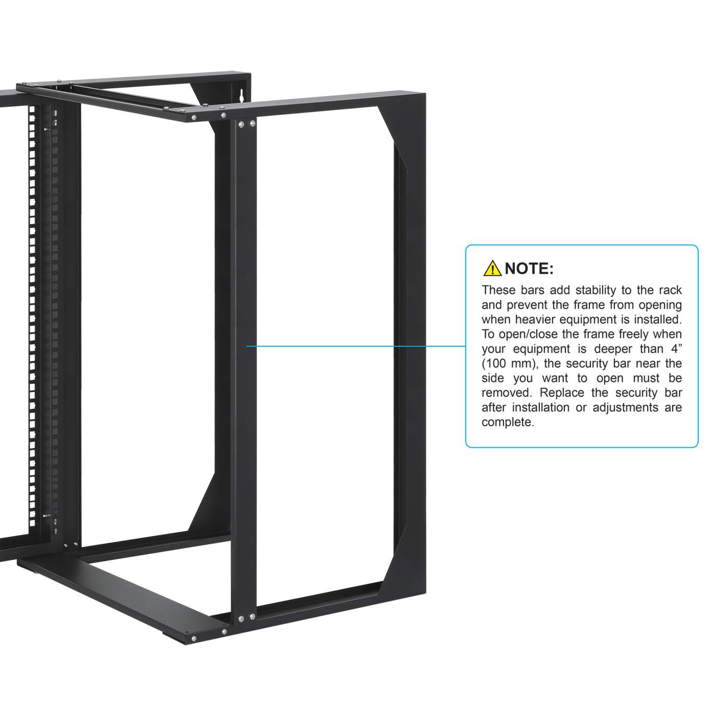 Rack abierto de 19" para montaje en pared, 2 postes, 15U Image 8