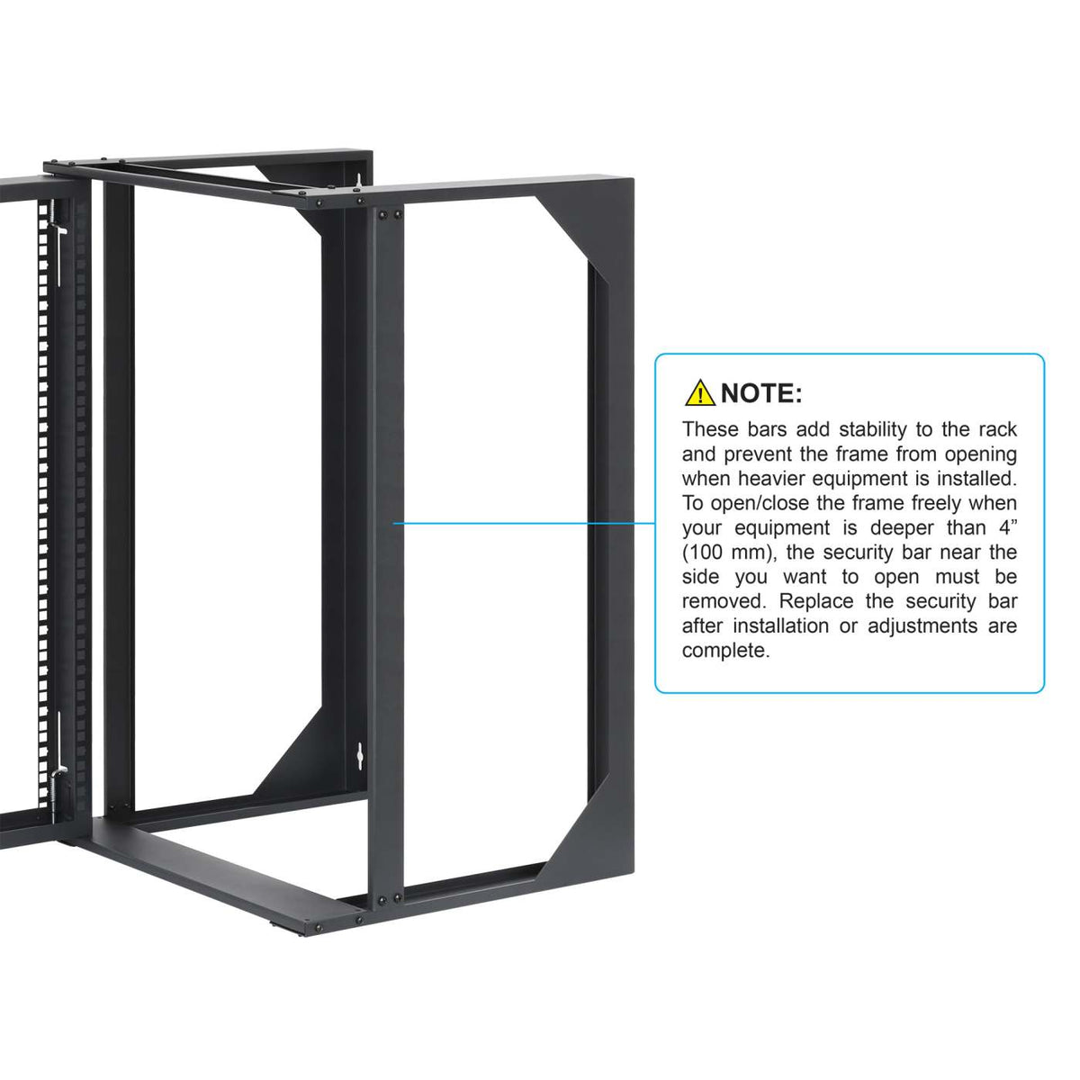 Rack abierto de 19" para montaje en pared, 2 postes, 15U Image 8