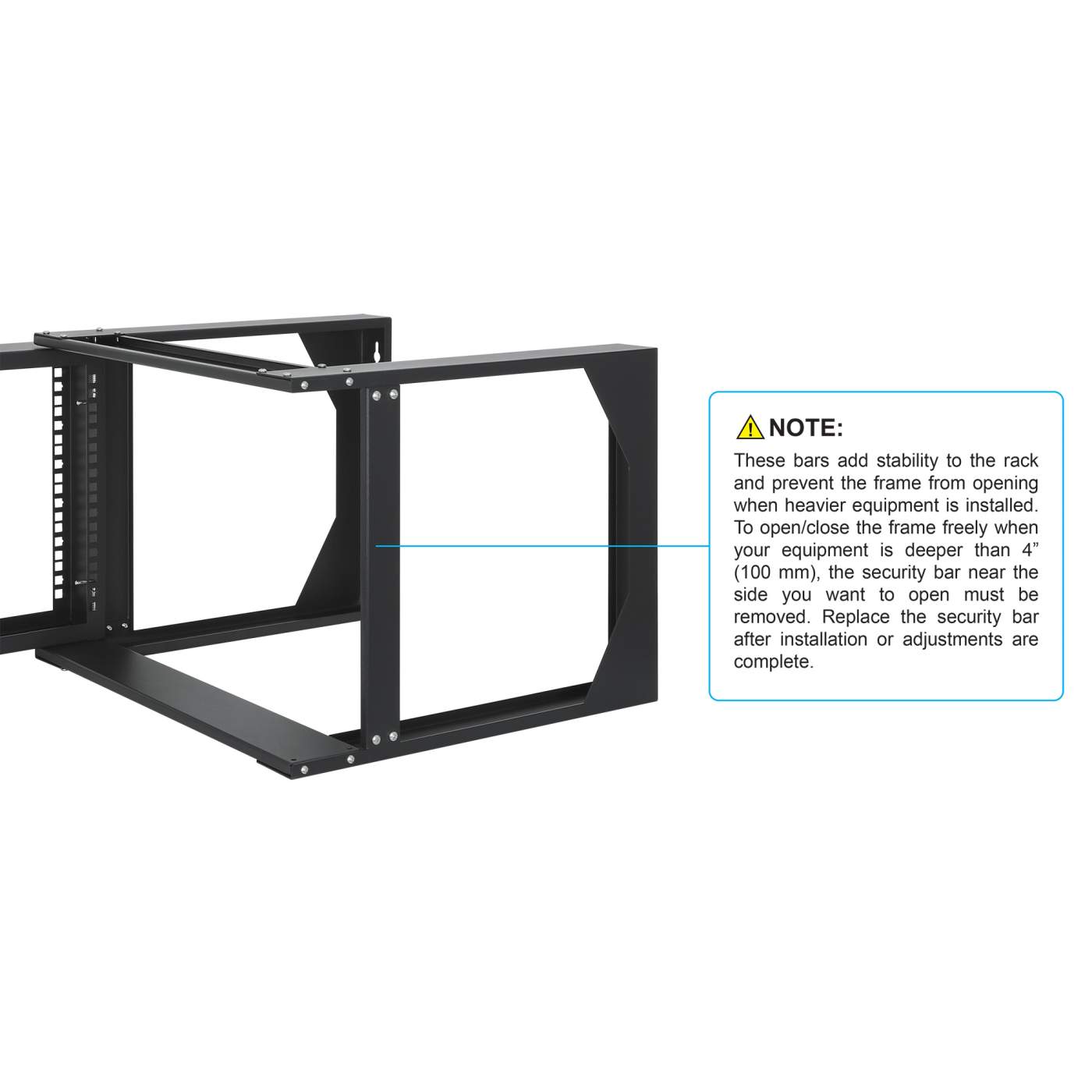 Rack abierto de 19" para montaje en pared, 2 postes, 6U Image 8