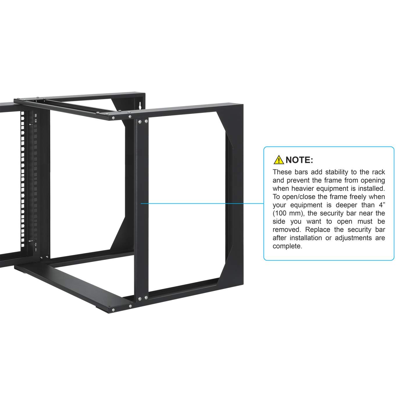 Rack abierto de 19" para montaje en pared, 2 postes, 9U Image 8