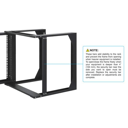 Rack abierto de 19" para montaje en pared, 2 postes, 9U Image 8