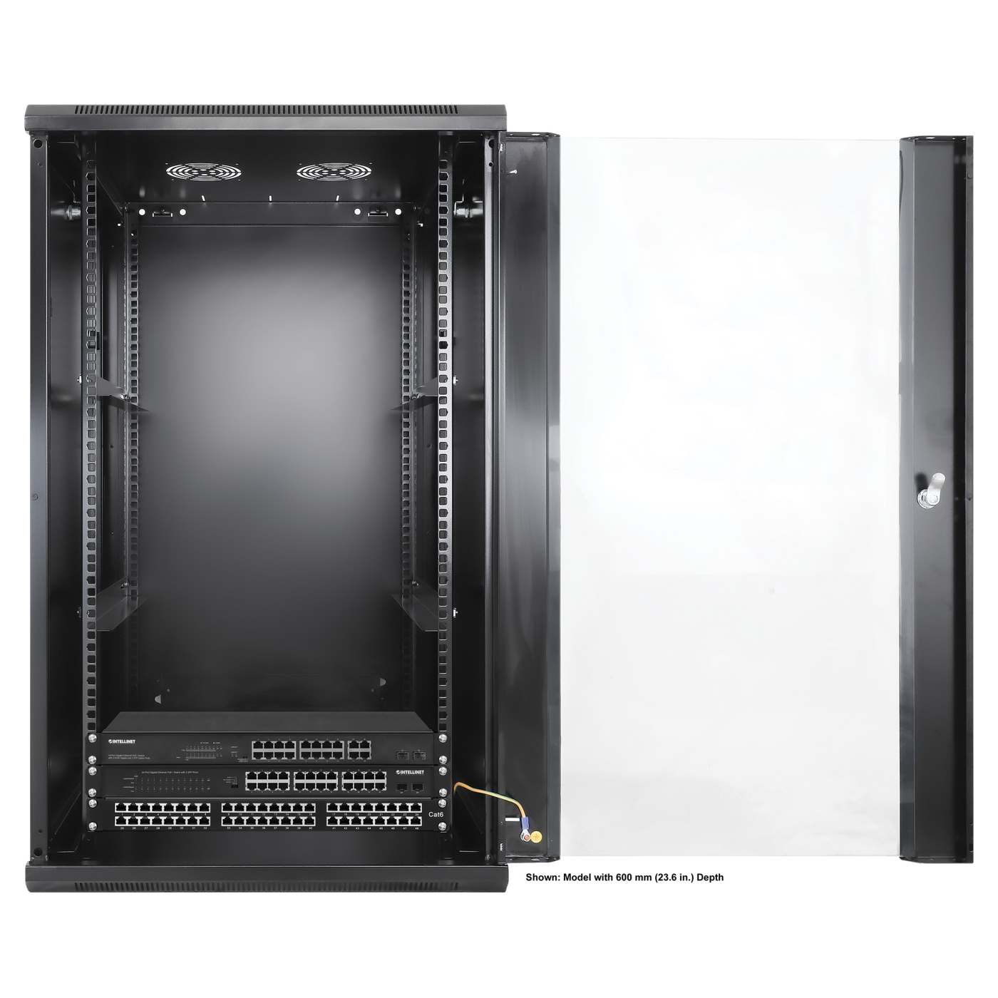 Armario de pared de 19", 20U, 450 mm (17,7 pulgadas) de profundidad, negro Image 7