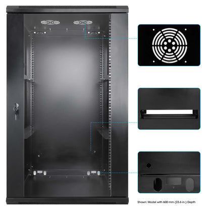 Armario de pared de 19", 20U, 450 mm (17,7 pulgadas) de profundidad, negro Image 8